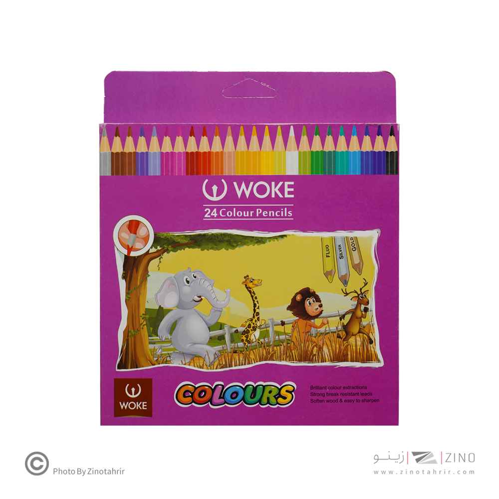 مدادرنگی24رنگ(شش گوش) جعبه مقوایی ووک