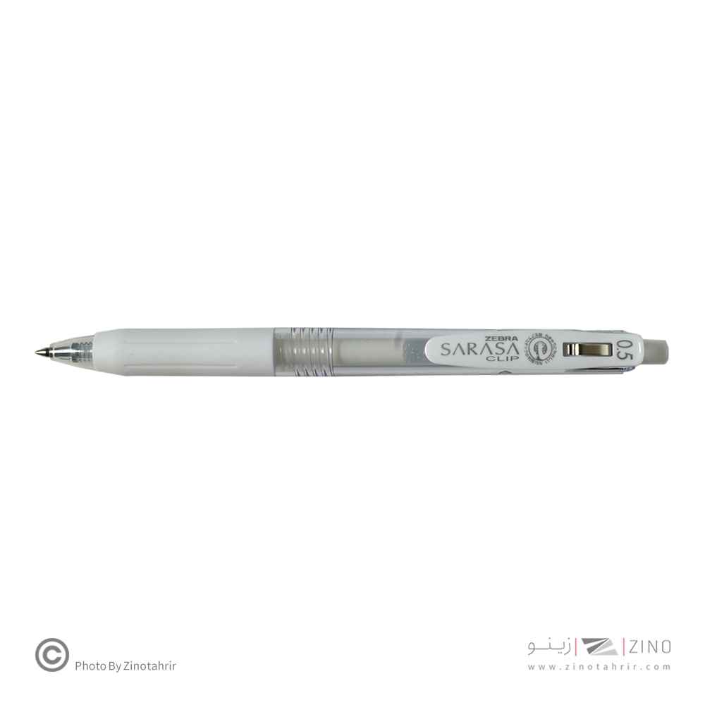 روان نویس فشاری ساراساکلیپ سفید 0/5 زبرا (10عددی)