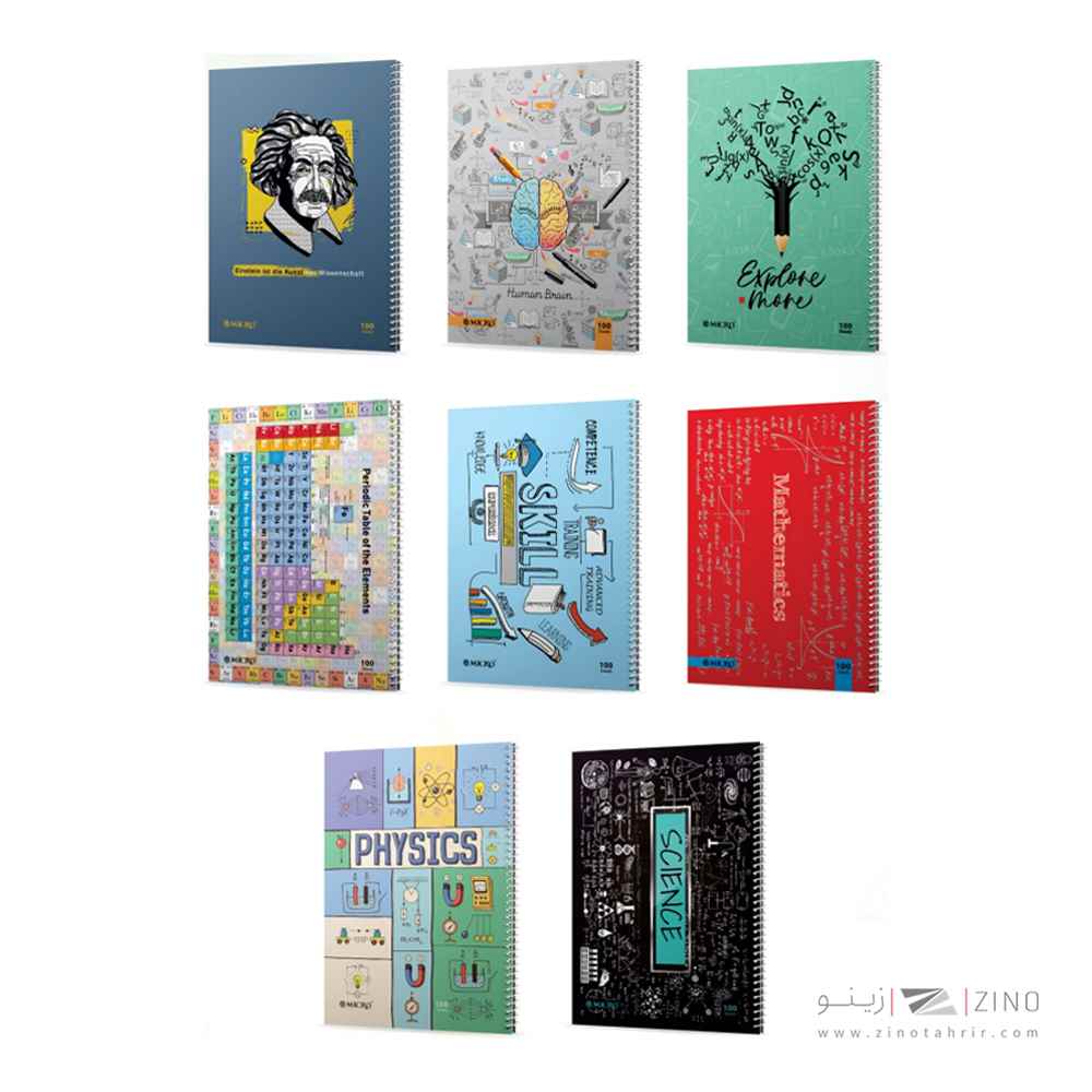 دفتر100برگ وزیری سیمی طلقی گلاسه فرمول میکرو کدC26