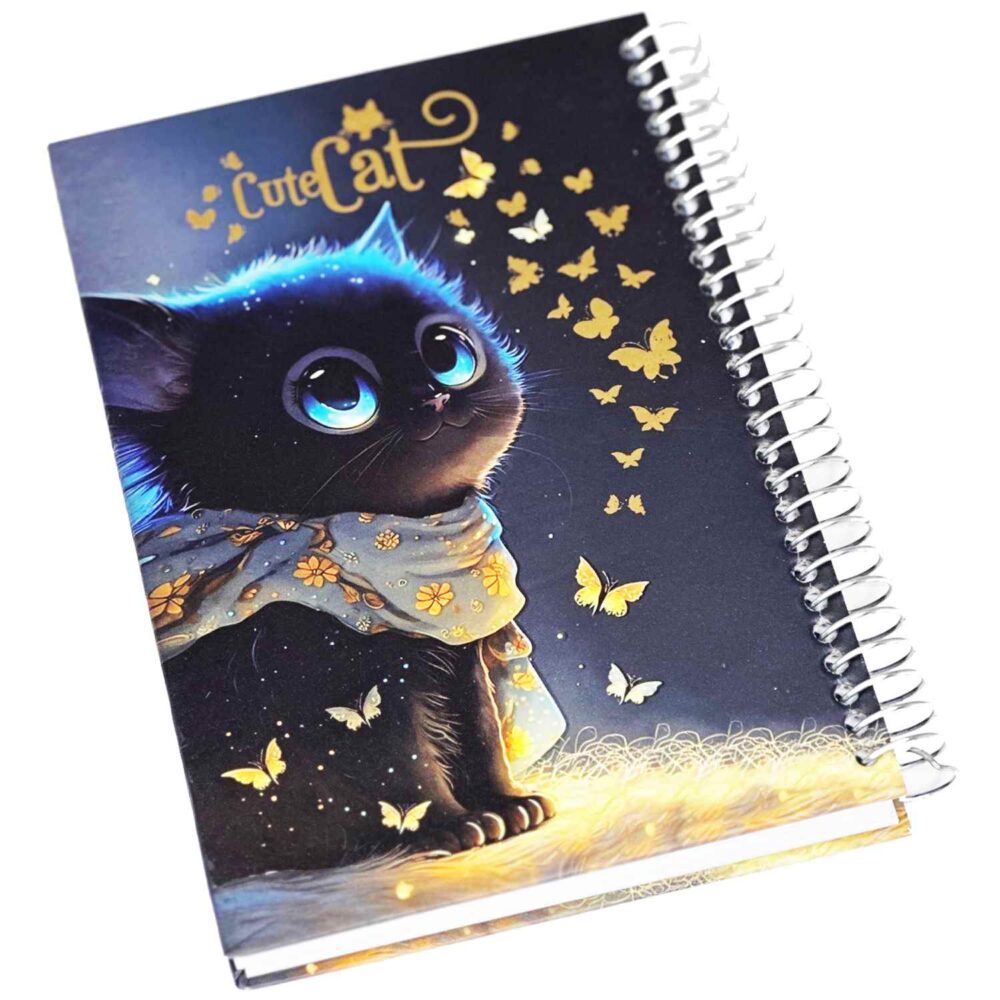 دفتریادداشت 11*16.5 سانت جلدسخت سیم از بغل تکاد کد300