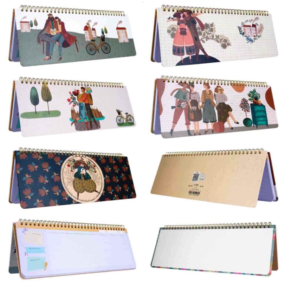 پلنررنگی هفتگی رومیزی جلدسخت 10*29 مسترنوت کد4006 کارتن52عددی