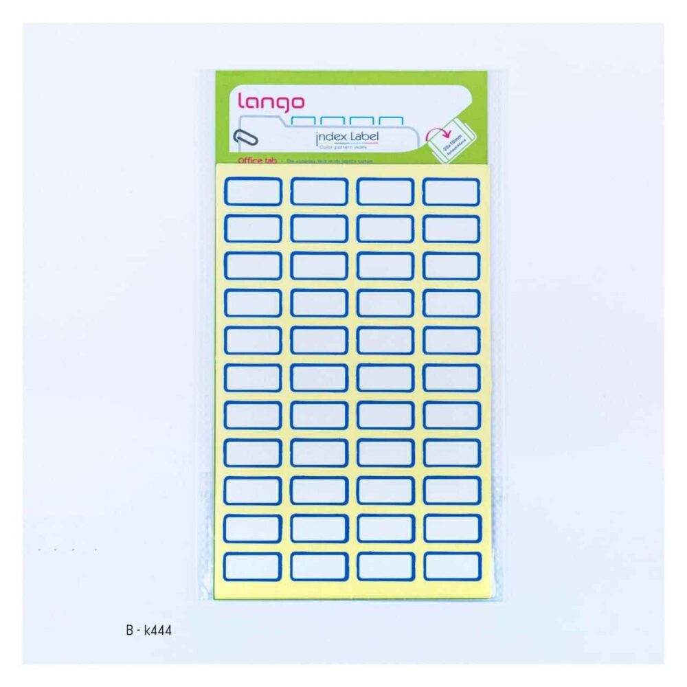 برچسب دورآبی سایز10*20میلیمتر4برگی لانگوکدK-444