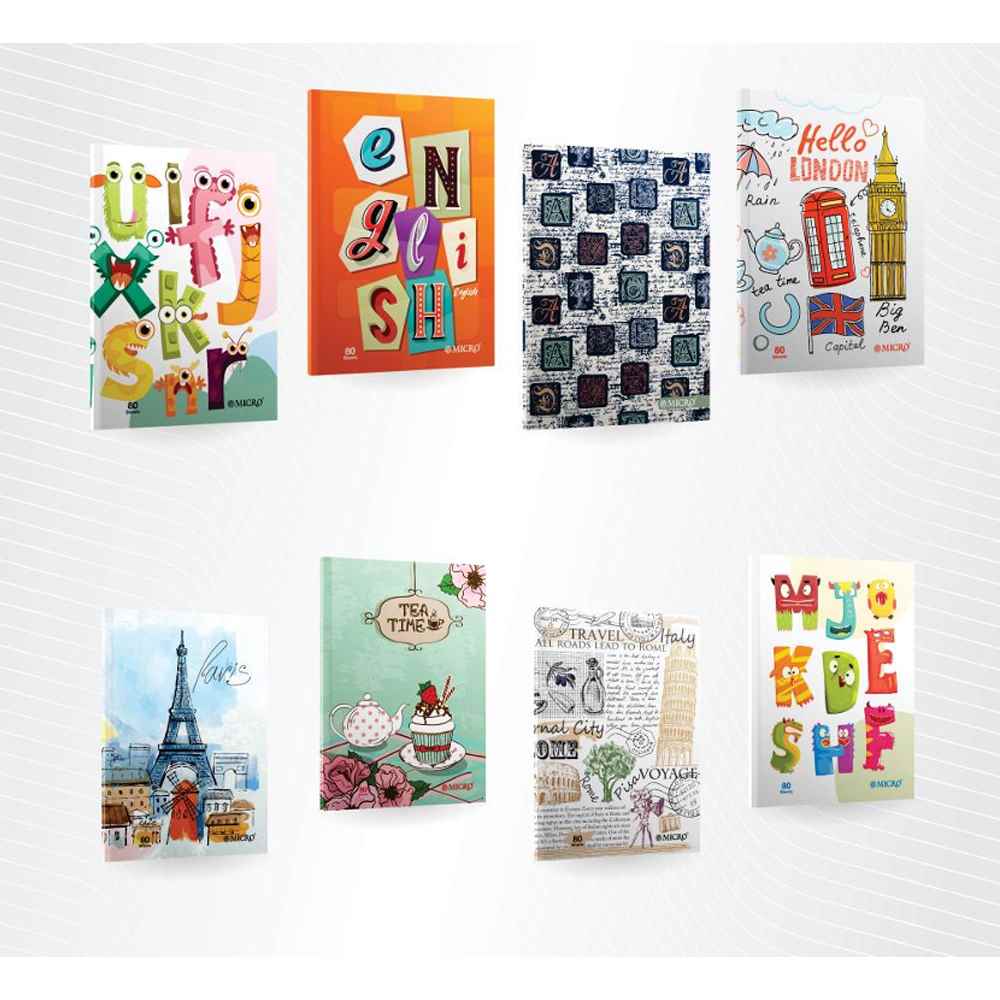 دفتر80برگ چهارخط وزیری ته چسب میکرو کدD18