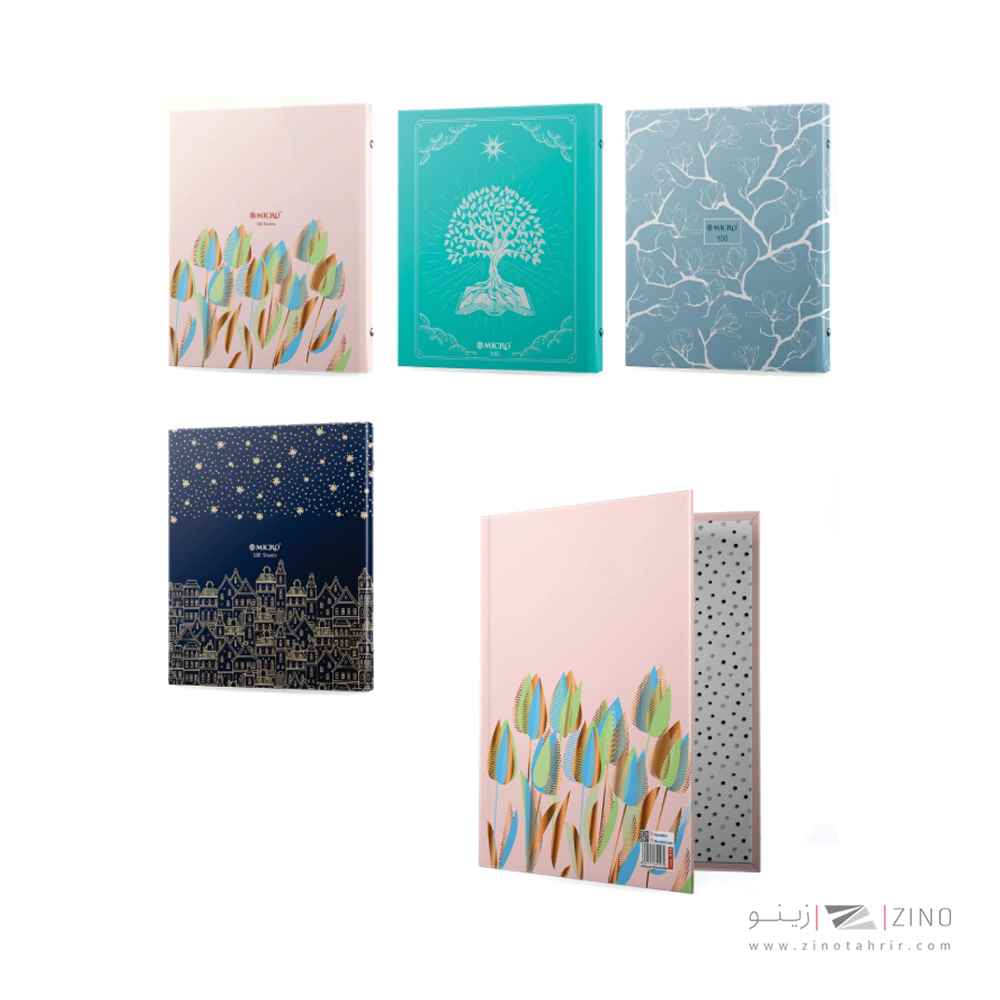 دفتر کلاسوری 26حلقه100برگ قفل فلز طلاکوب میکرو کدA16