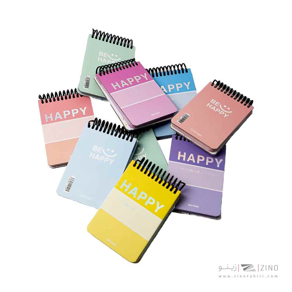 دفتریادداشت جیبی سیم ازبالا لانگو سری هپی