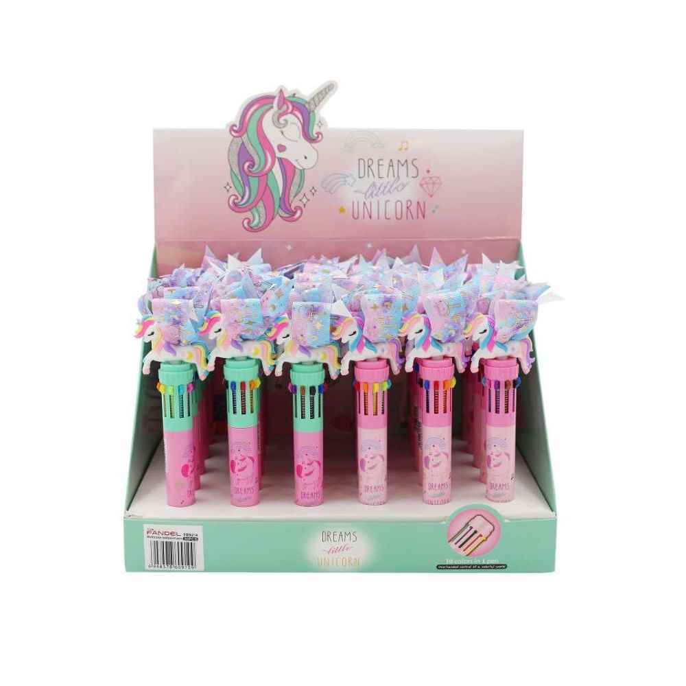 خودکار فانتزی 10رنگ یونی کرن فندل کدFB9214